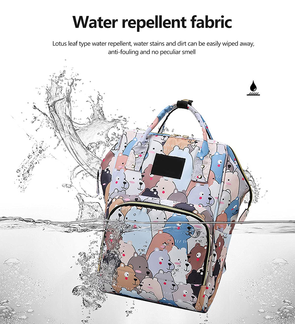 Zaino Mamma Neonato Fasciatoio Bambino Impermeabile Borsa Grande capacità Multifunzionale Nappy Zaino con 3Tasche Isolanti Bottiglia