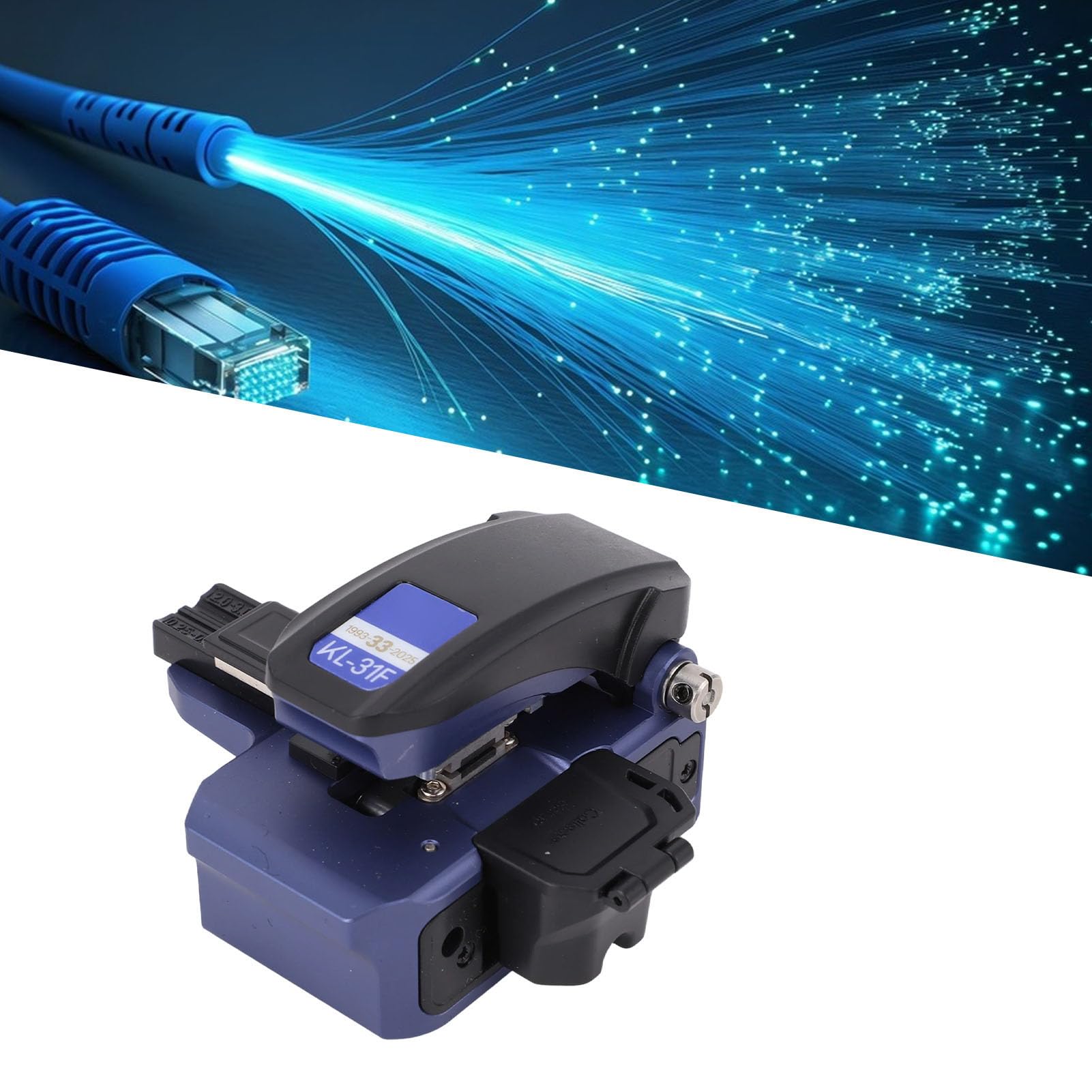 Fafeicy Cortadora de Fibra óptica, Cortadora de Fibra de Retorno Automático de con Retorno Automático con Riel Deslizante Engrosado y Almohadillas de Goma Metálicas para