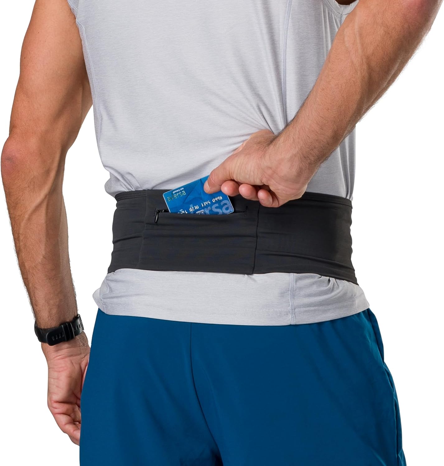 Nathan Zipster Max Running Belt, Running Belts for Women and Men, Bounce-Free Waist Pack with Extra Large Zipper Pocket, Smartphone Storage, Walking, Gym, Hiking