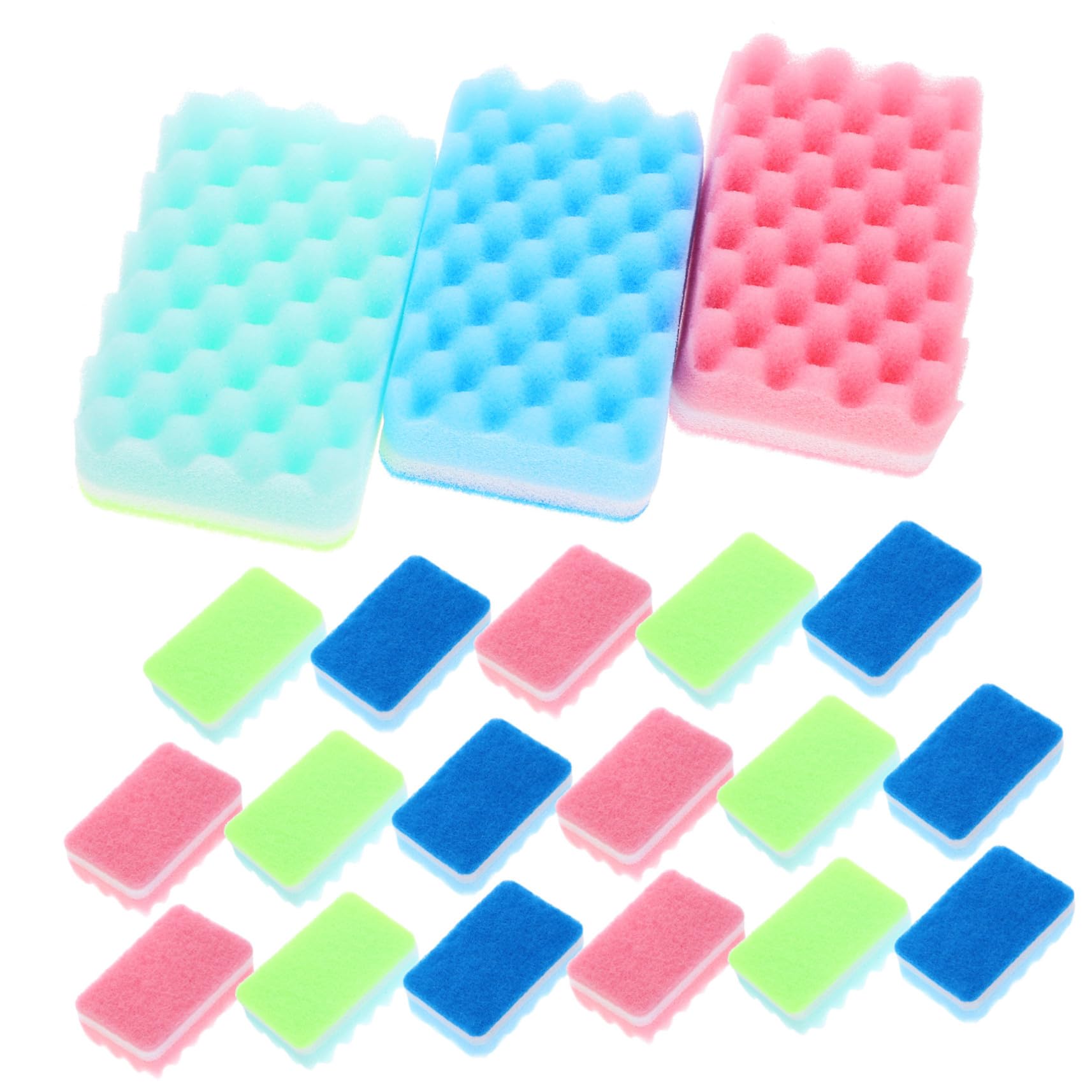20 Esponjas de limpieza de cocina reutilizables en colores mixtos para platos y ollas