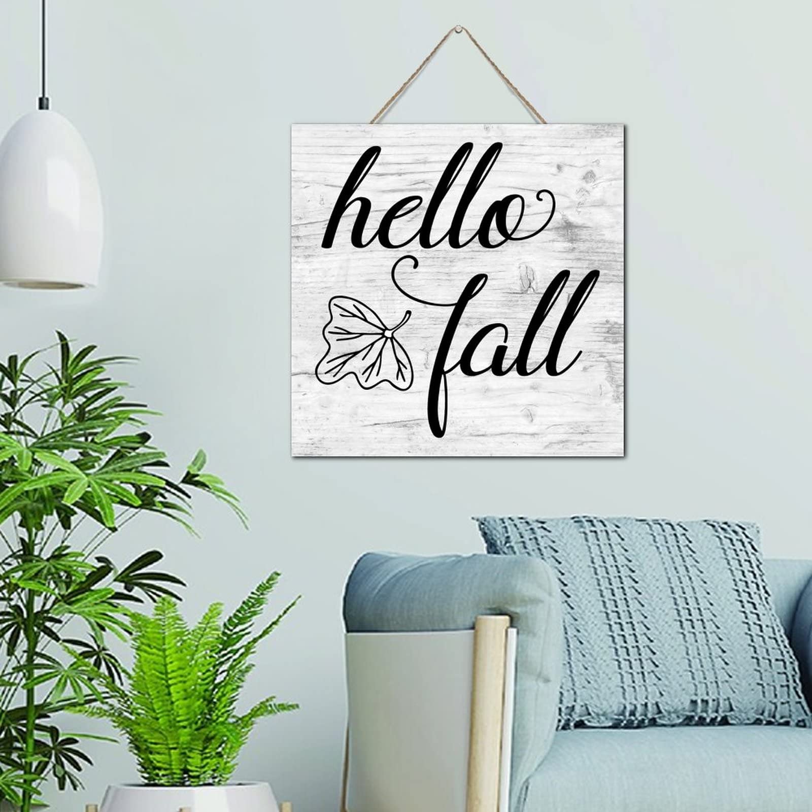 Panneau en bois vintage de haute qualite Hello Fall pour une finition soignee