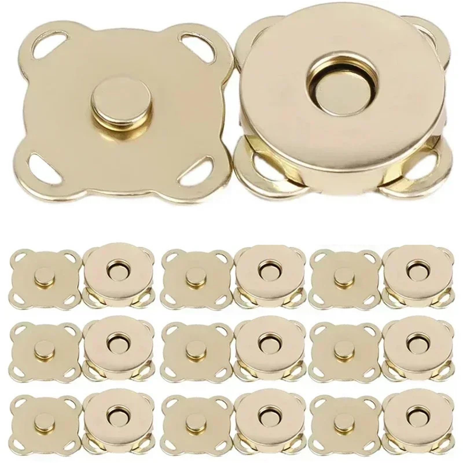 Magnetic Press Studs 1-50set Magnetic Snap Fasteners Clasps Buttons Handbag Purse Wallet Craft Bag Parts Mini Adsorption(Gold - 18mm,5Set)