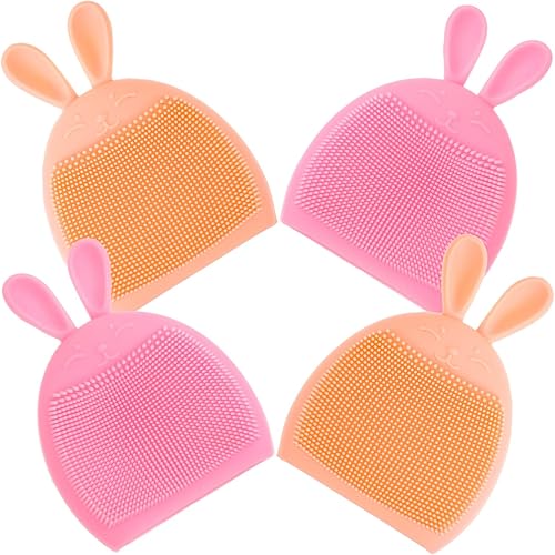 Miniatura 2 de 4pcs Paw Lovely Scrubbies Masaje de dibujos animados Scrubby Face Bunny Silicona Pad Forma Conejo Scrub Cat Herramienta Eliminación Facial