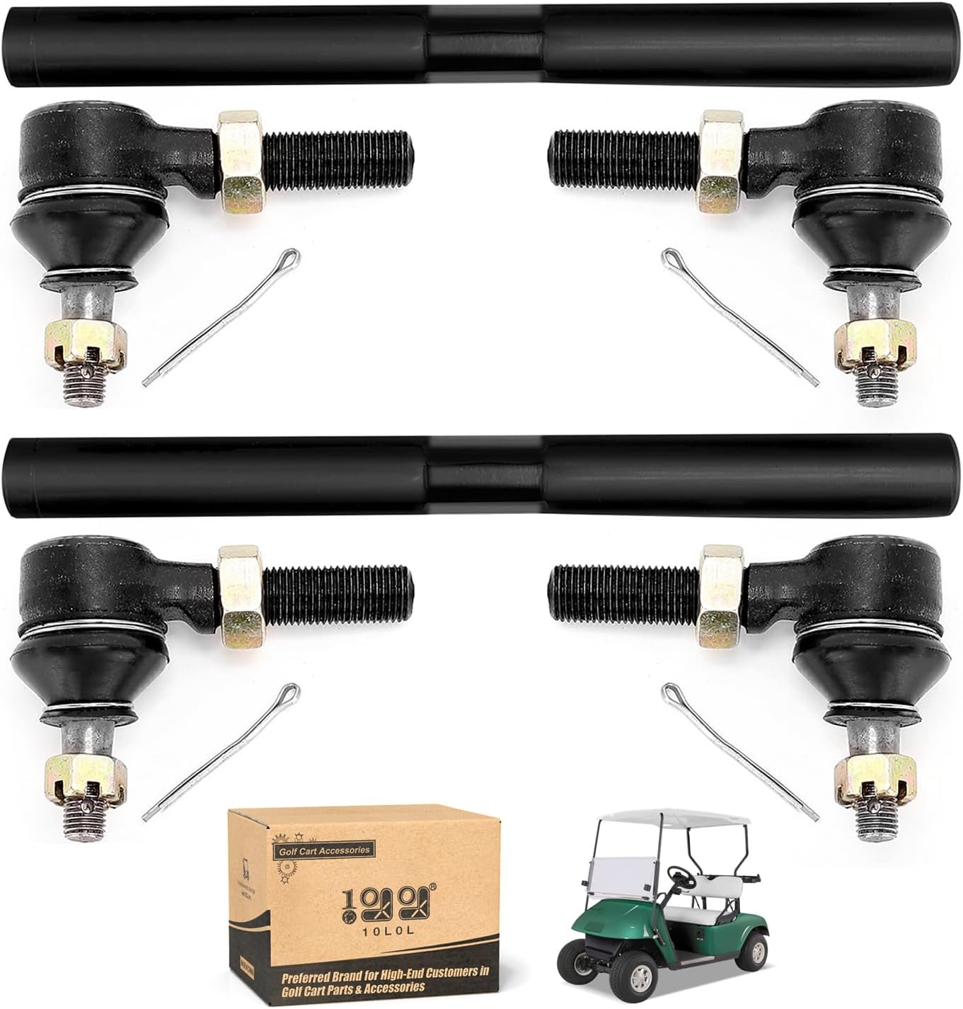 10L0L 70074G01, 70074G02 Golf Cart Steering Tie Rod End Shaft Assembly Kit fit EZGO TXT Medalist Marathon 1994.5-2001, Replace OEM# 70074-G01,70074-G02