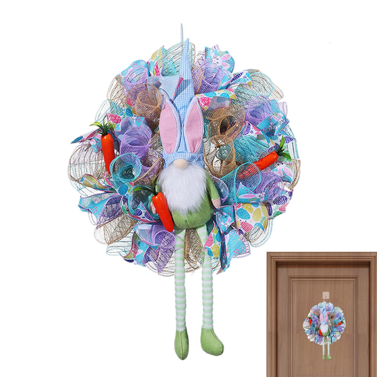 Corona de primavera de conejito de Pascua para dar vida a tu porche