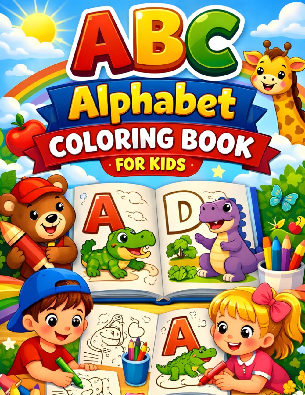 ABC Alphabet Coloring Book for Kids: Fun and Educational A to Z Coloring Pages for Toddlers and Preschoolers