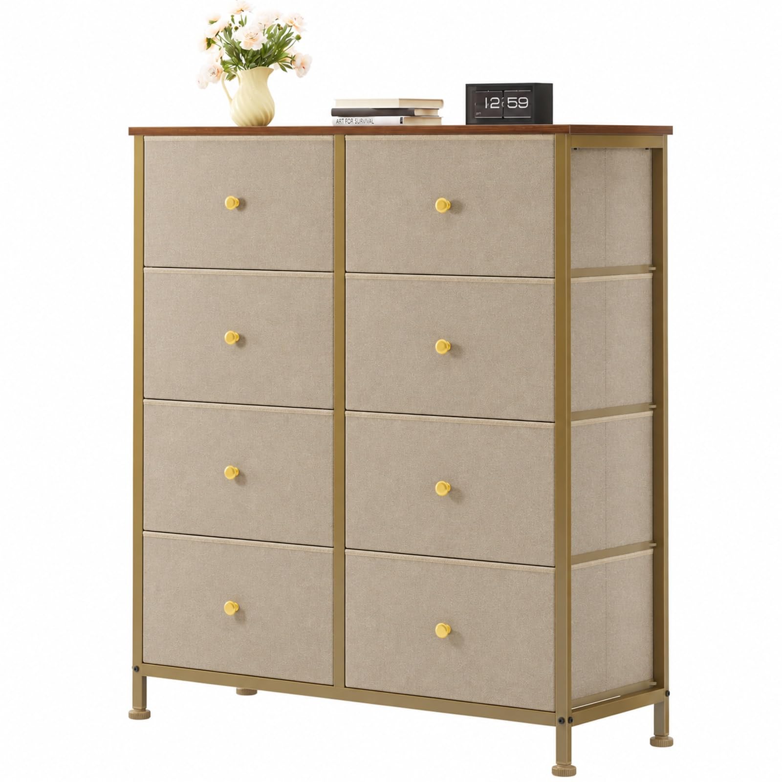 OLIXIS 8 Drawer Storage Dresser for Bedroom, Closet Organizers Units, Khaki