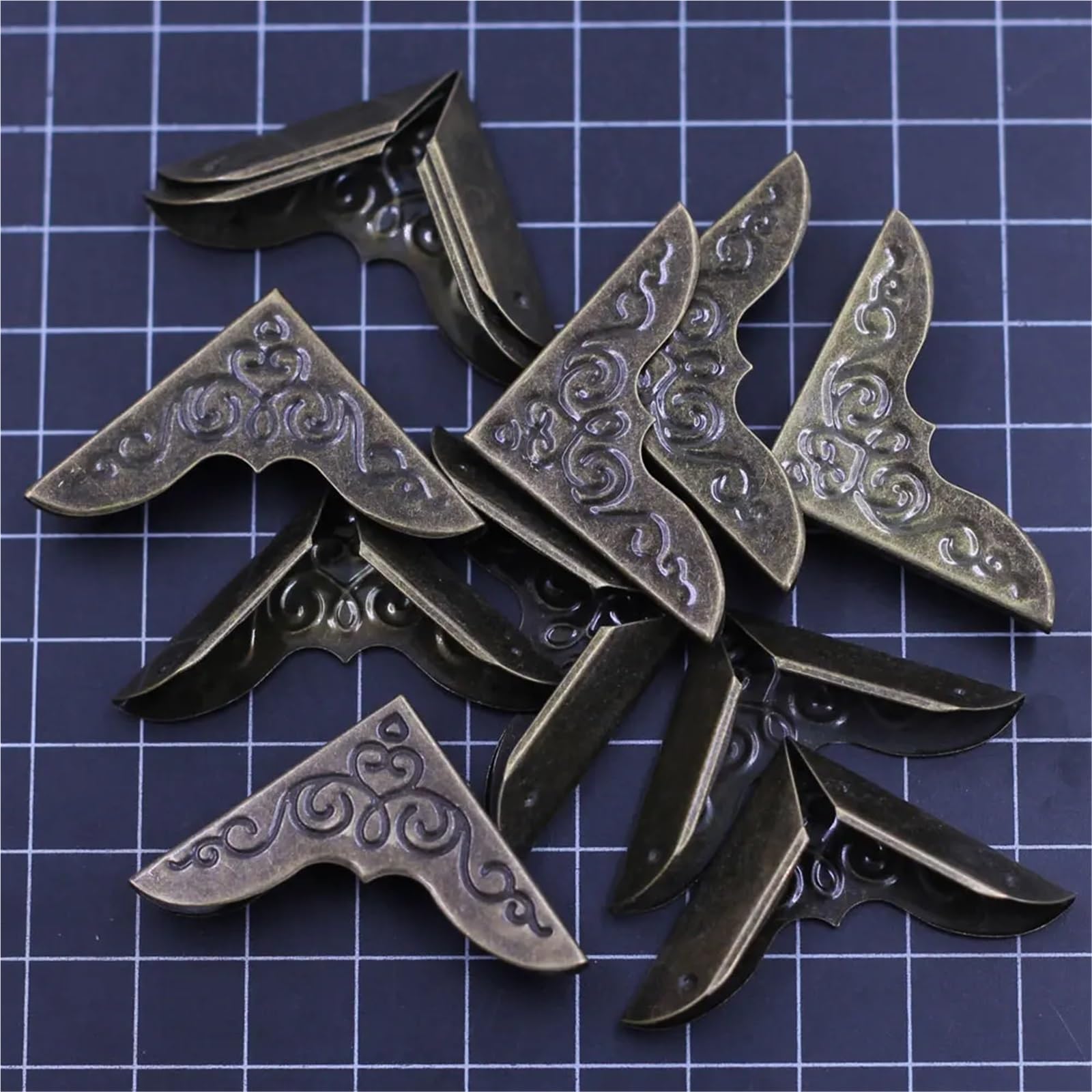 Angoli per foto, 60 pezzi, protezioni per angoli, album di ritagli, hardware, intagliati, libri, menù, album, cartelle, bronzo, artigianato, fai da te, risultati 43 x 31 mm