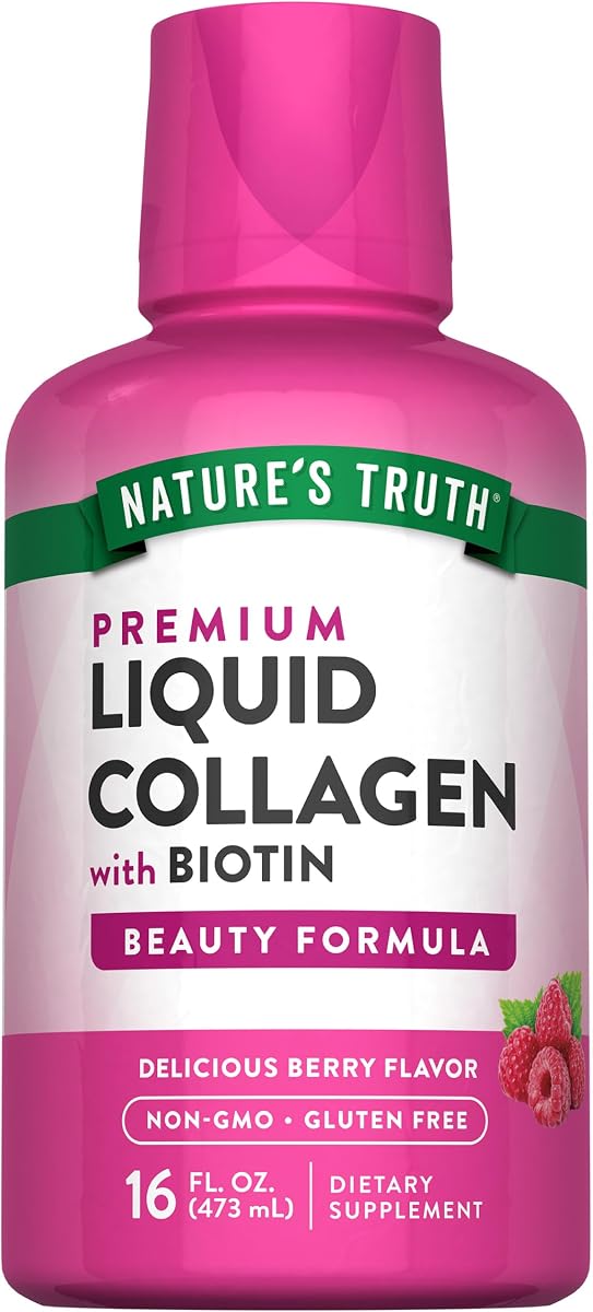 Nature's Truth Liquid Collagen | 16 oz | with Biotin | Beauty Formula | Berry Flavor | Non-GMO & Gluten Free Supplement