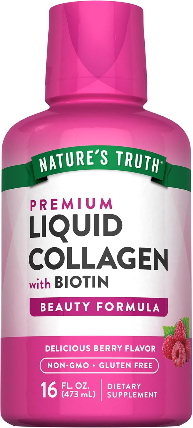 Nature’s Truth Liquid Collagen | 16 oz | with Biotin | Beauty Formula | Berry Flavor | Non-GMO & Gluten Free Supplement