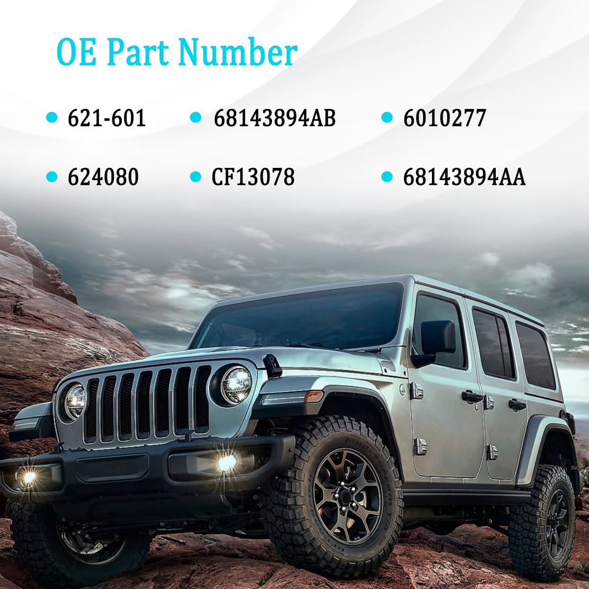 621-601 Engine Cooling Radiator Fan Assembly Compatible with 2012-2017 Jeep Wrangler, for 2018 Wrangler JK 3.6L Replace# 68143894AA 68143894AB 6010277 624080 CF13078