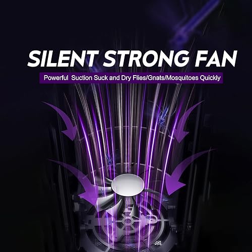 Miniatura 4 de Trampa moderna para insectosmosquitos para patio interior, matamosquitos eléctrico de doble función, 2000 V, ventilador silencioso, luz UV de 365