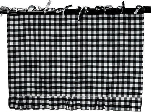 Handmade Oven Curtain Ribbon Skirt Tie Top Ruffles Farmhouse Stove Cover