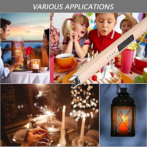 Miniatura 42 de MEIRUBY-Encendedor eléctrico, encendedor de velas recargable USB, encendedor de arco, encendedores para velas, campamento, barbacoa, uso familiar