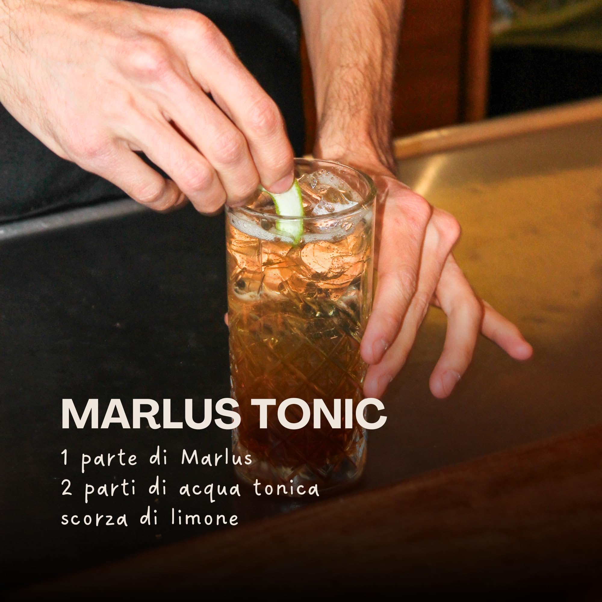Marlus Amaro Artigianale Piemontese 70cl - Liquore Digestivo Naturale con Alloro, Arancia Dolce, Cannella e Rosmarino - Bitter Erbe e Agrumi per Cocktail, Aperitivo e Dopo Pasto - 100% Naturale