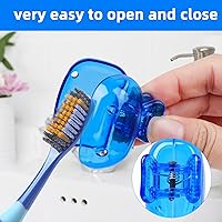 Vista 3 de Paquete de 4 fundas para cepillos de dientes, protector de cepillo de dientes, clips portátiles de plástico para cepillos de dientes, funda