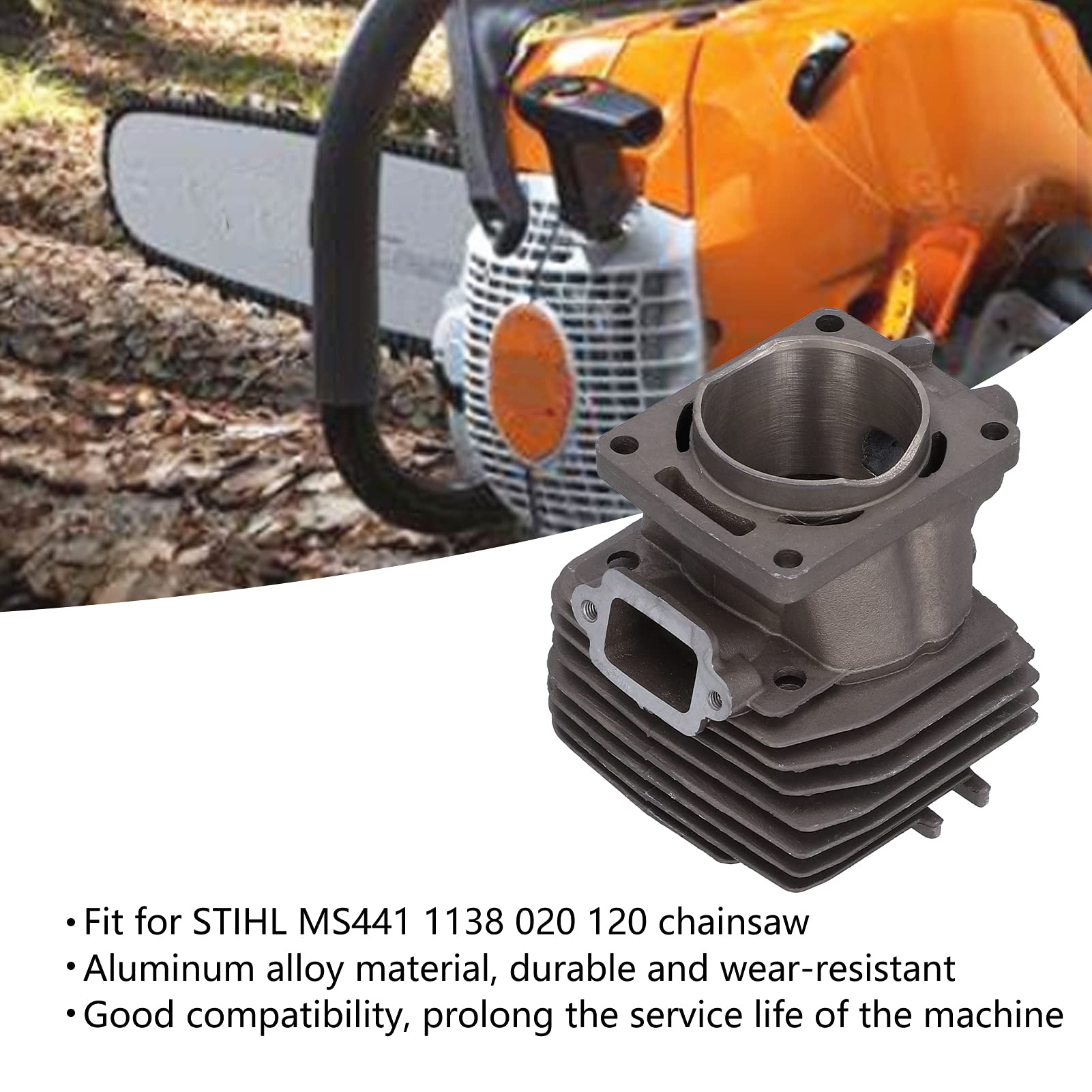 Zestaw Tłoka Cylindra Wysokiej ści Stop Aluminium do Pilarki MS441 50mm Zestaw Wymienny do Piły łańcuchowej do Akcesoriów do Narzędzi Ogrodowych