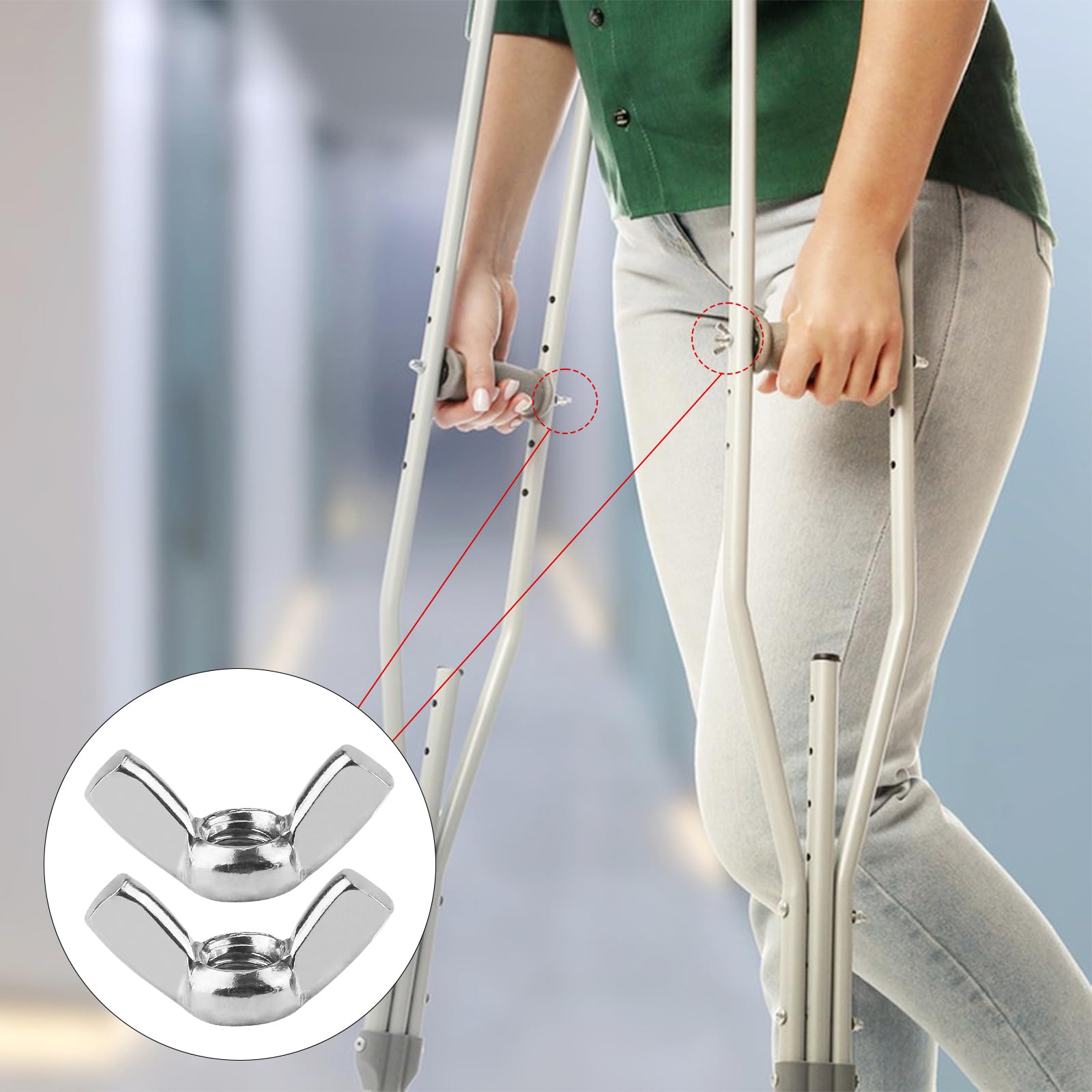 50 Pezzi M6 Dado ad Alette Dado In Acciaio Inox Aletta Dadi ad Alette In Acciaio Inossidabile Dadi ad Alette Metriche a Mano per Fissaggio Fai da te Fasteners Hardware