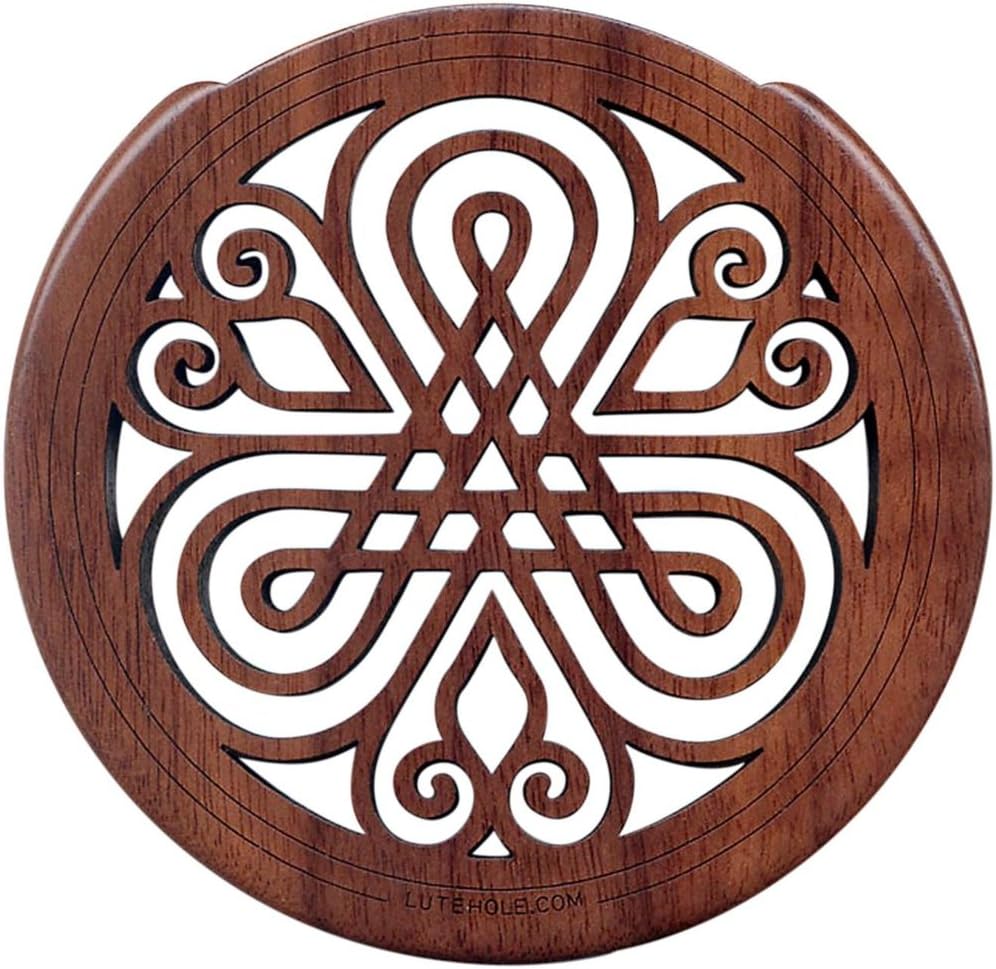 4" Soundhole Covers for Feedback Control in Maple or Walnut Walnut Light