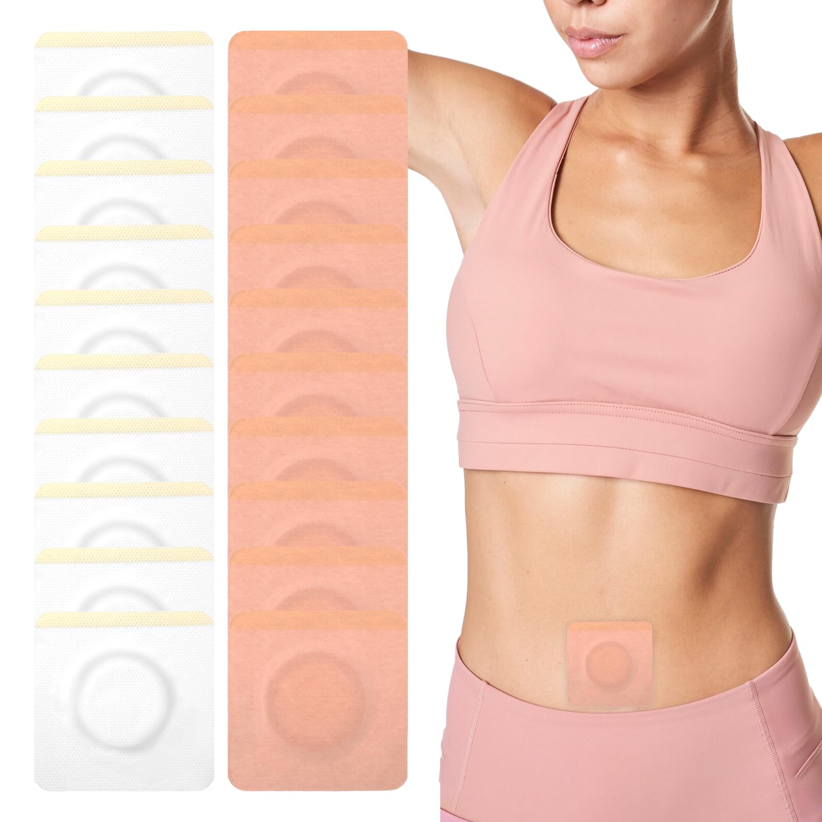 Paquete de 20 unidades de aceite de ricino desechables, 3.15 x 3.15 pulgadas, almohadillas de parche de aceite de ricino autoadhes