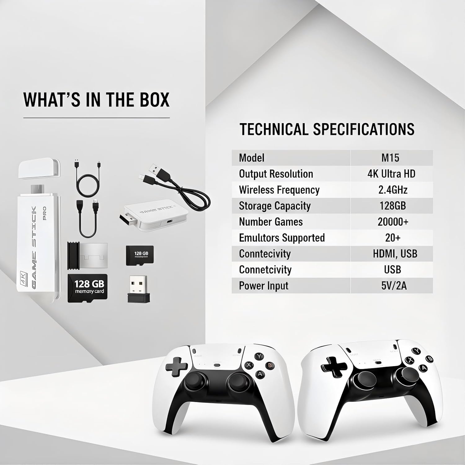 Retro Gaming Console 2026 Edition Built-in 128GB Storage Supports 20,000+ Classic Games Dual Wireless Controllers 4K HDMI TV Stick Plug-and-Play Nostalgic Gaming System 7 71foz+glFQL. SL1500