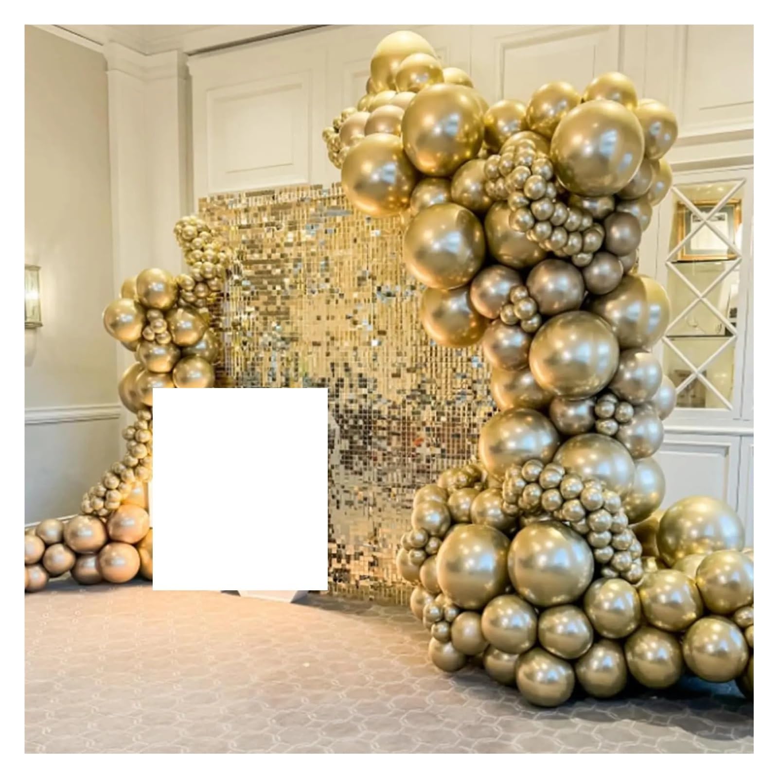 Kit De Arco Globos Dorado Metálico, 97 Uds., Guirnalda Dorados Metálicos for Graduación, Compromiso, Boda, Decoraciones for Fiesta Cumpleaños Para Fiesta