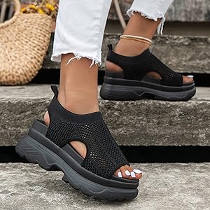 SCHOLL ● One Strap Comfort Chunky Sandals - Black Amazon.com: Hbeylia Womens Platform Sandals Comfort Knitted