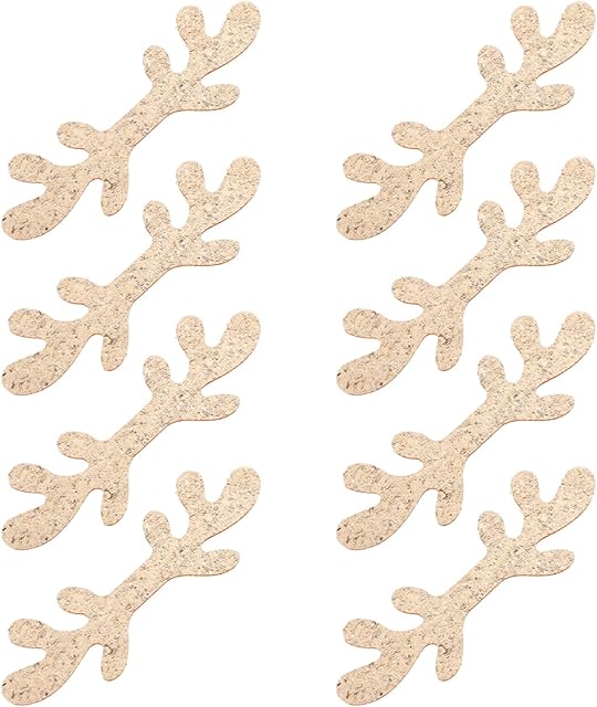 Christmas Deer Antlers Elk Horns: 8pcs Gold Reindeer Antler Crafts Xmas Deer Antlers Applique for Headband Scrapbook Art Crafts