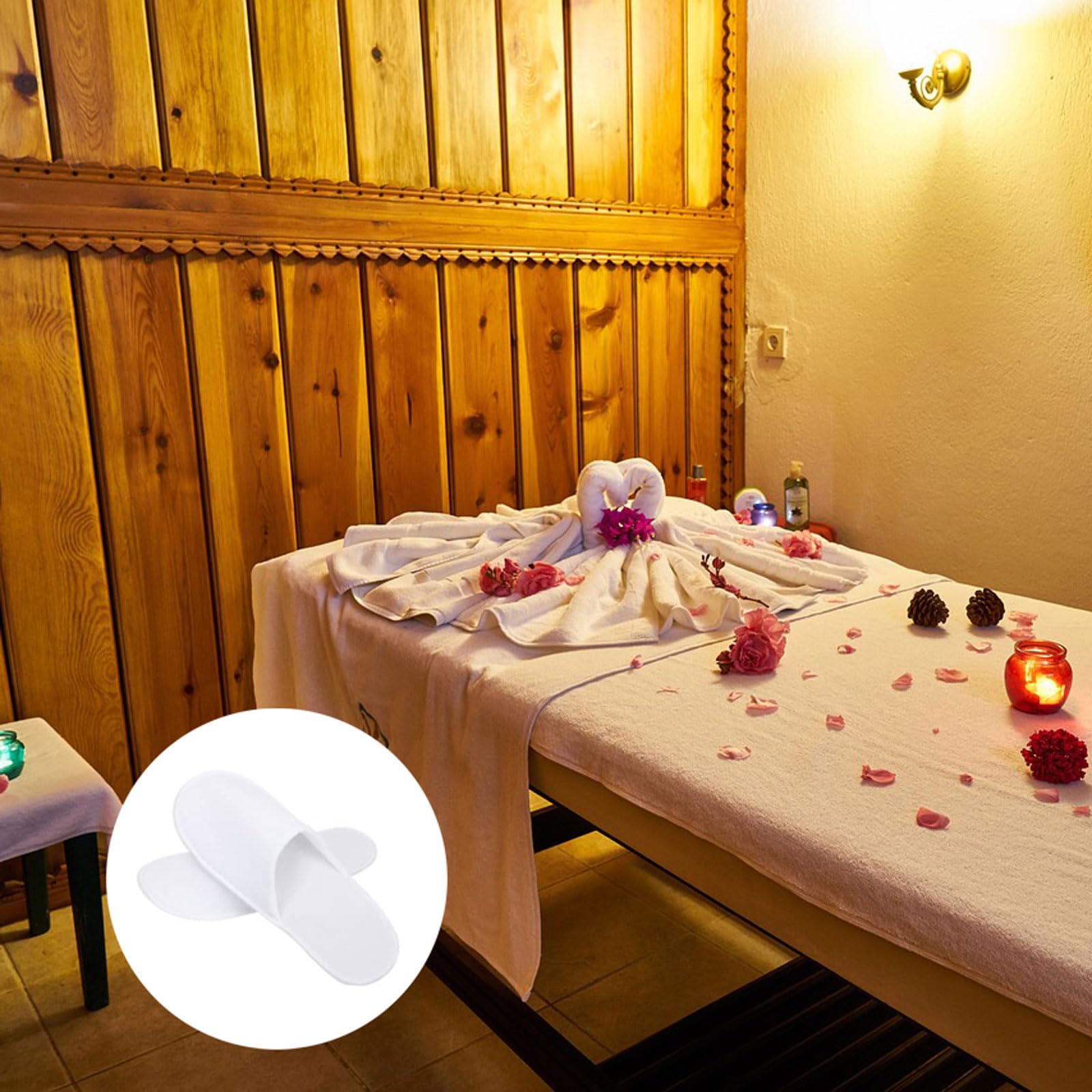Einweg Hausschuhe Hotel,52 Paar hotelslipper,hotel hausschuhe Geschlossen Zehen Hausschlappen Gästehausschuhe für Damen Familien Spa Gäste,Hotel,Haus Party(3MM)