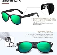 Vista 52 de FEIDUSUN Lentes de sol polarizados para hombre y mujer, lentes de sol retro negros para conducir, pescar, protección UV A01-negro mate/negro