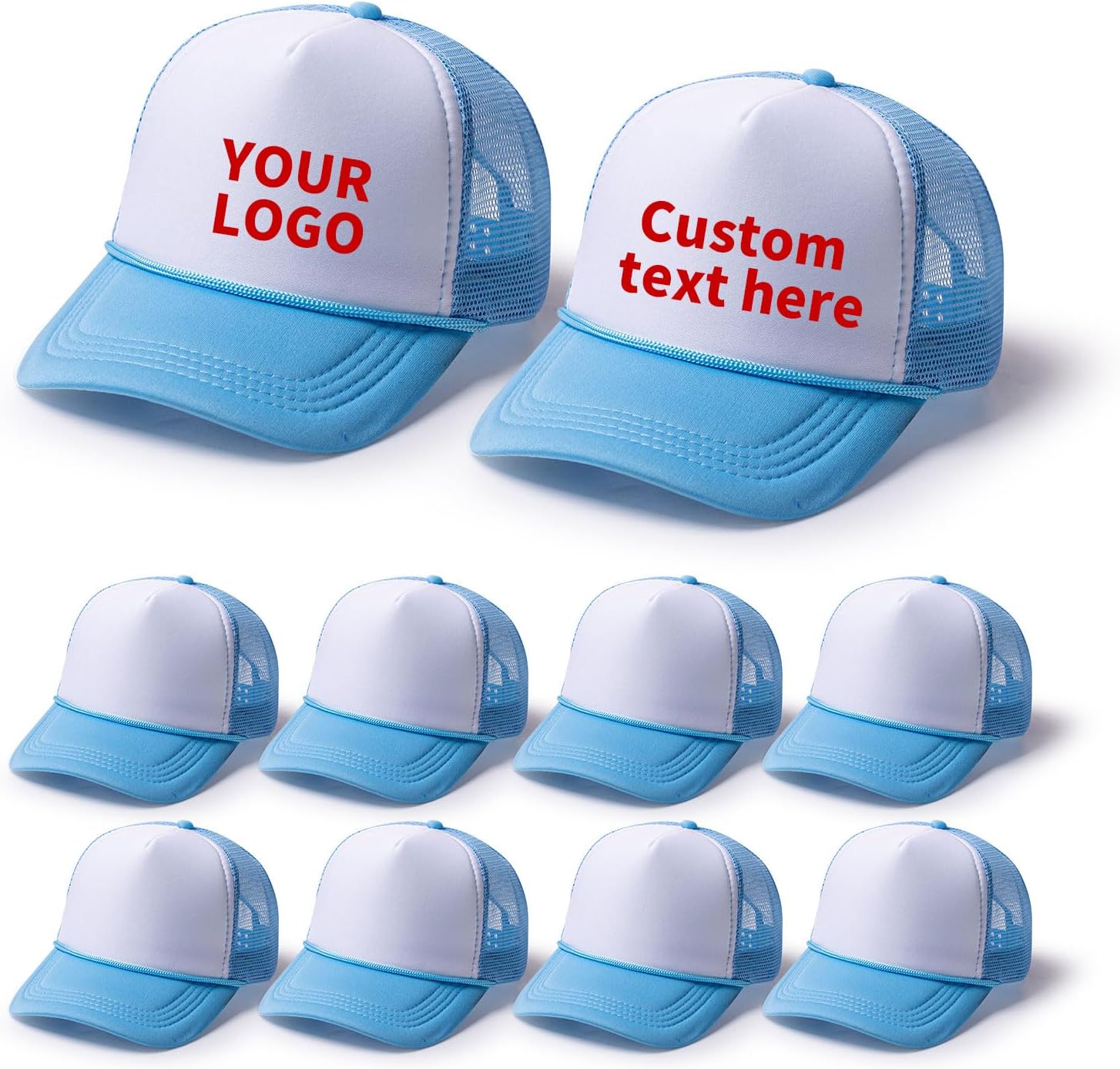 10 Blank Trucker Hats Bulk with Decorative Ropes,Men and Women Hat Bulk Heat Transfer Graffiti Hats
