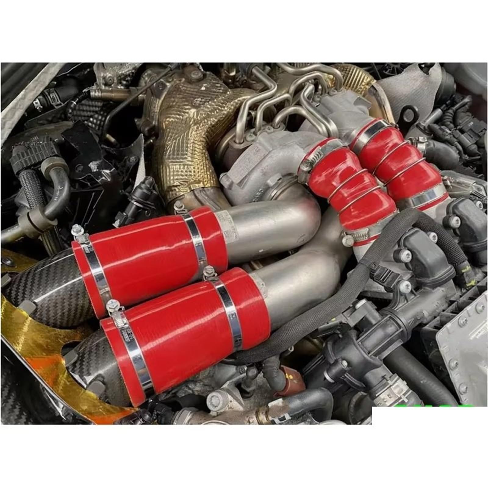 Tubo radiatore Motore Compatibile con C7 per RS6 RS7 per Turbo Tubi Uscita Raffreddatore Carica Tubi Ingresso Airbox Tubo Aspirazione Silicone Tubo Flessibile Liquido Raffreddamento Radiatore