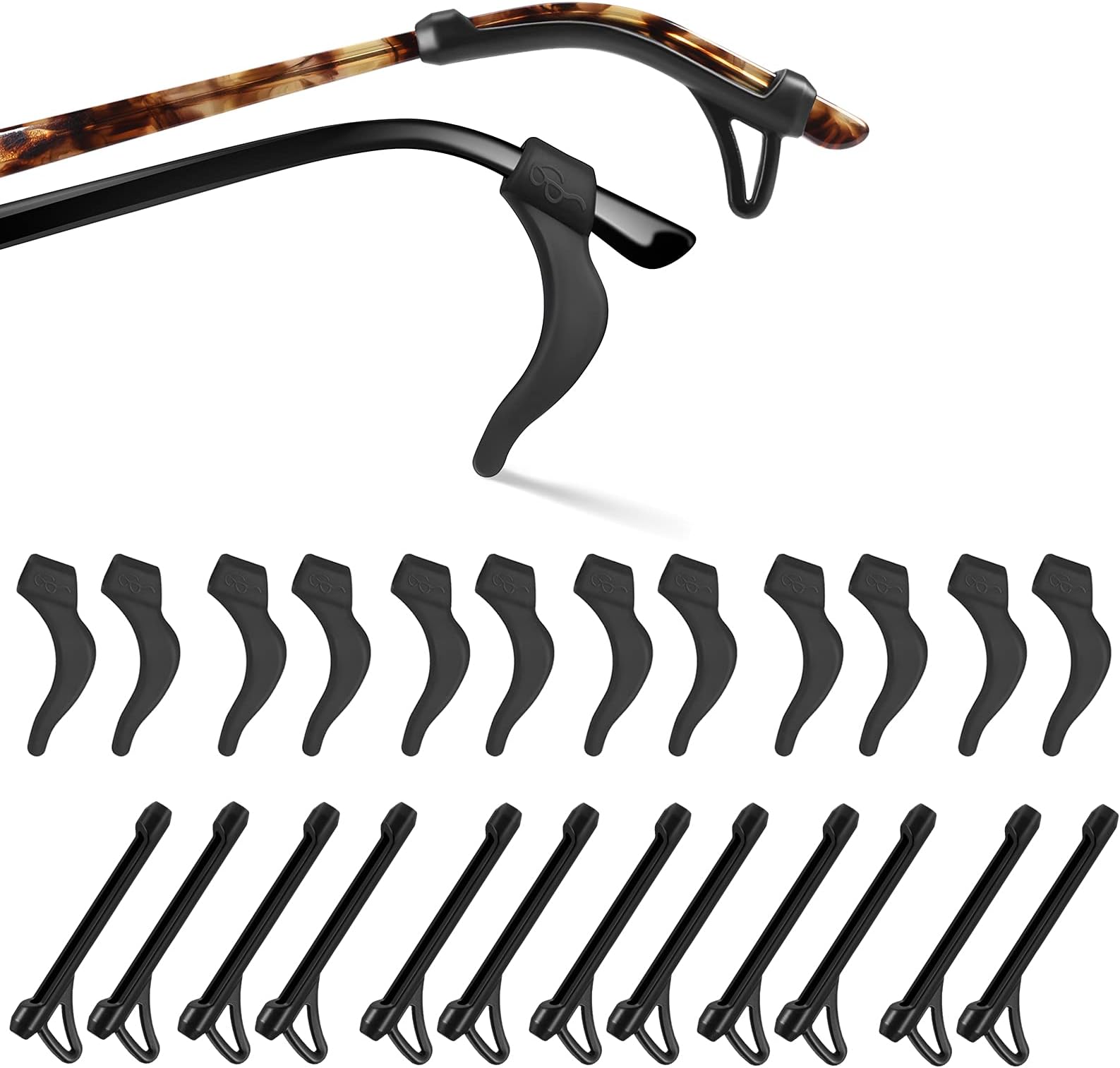 SMARTTOP Glassses Ear Holder Sleeve, Anti-slip eyeglasses ear hook, Silicone Temple Tips for Sunglasses, Eyewear and Reading