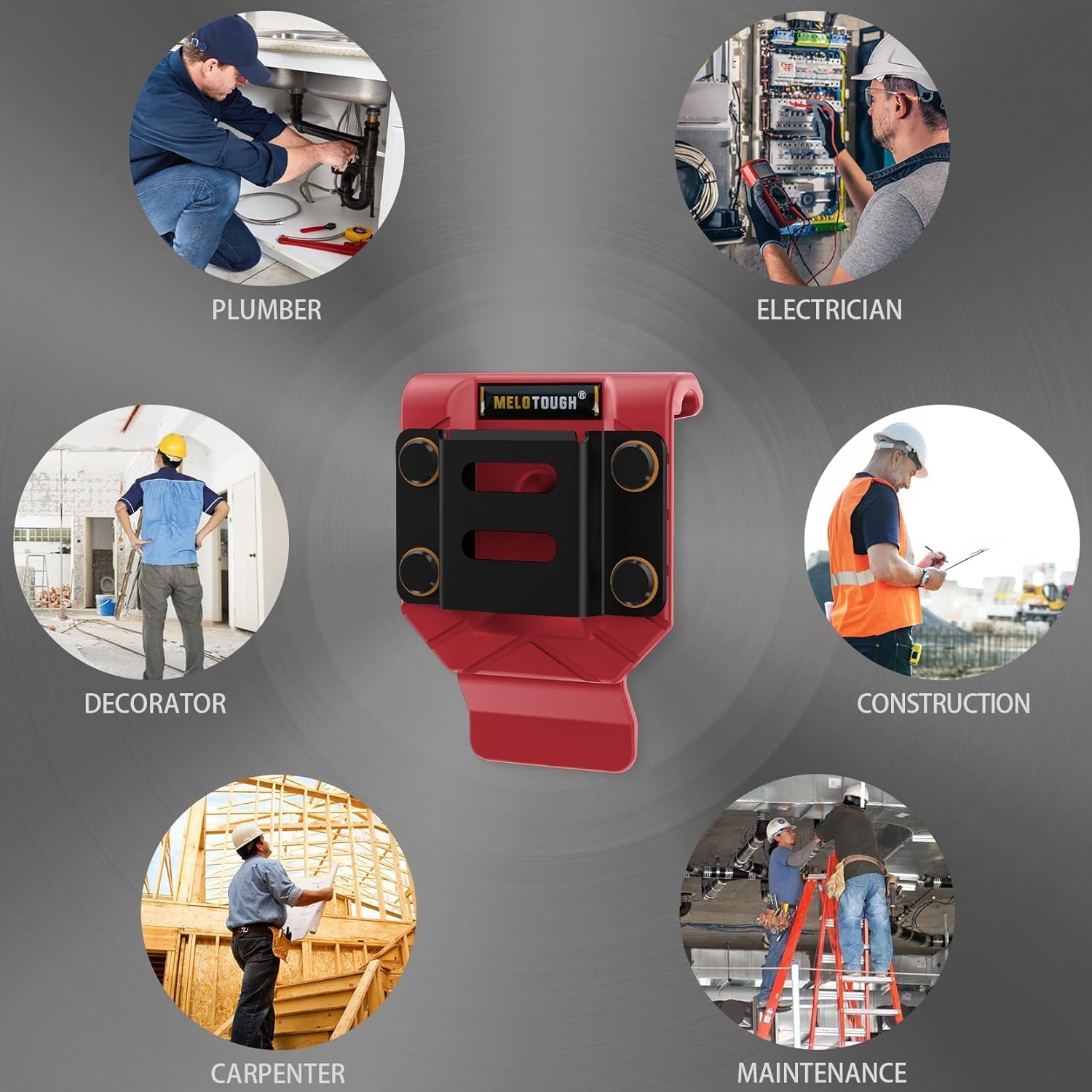 MELOTOUGH Drill Belt Clip,Drill Holder for Tool Belt,Measuring Tape Holder for Impact Driver,Tape Measure