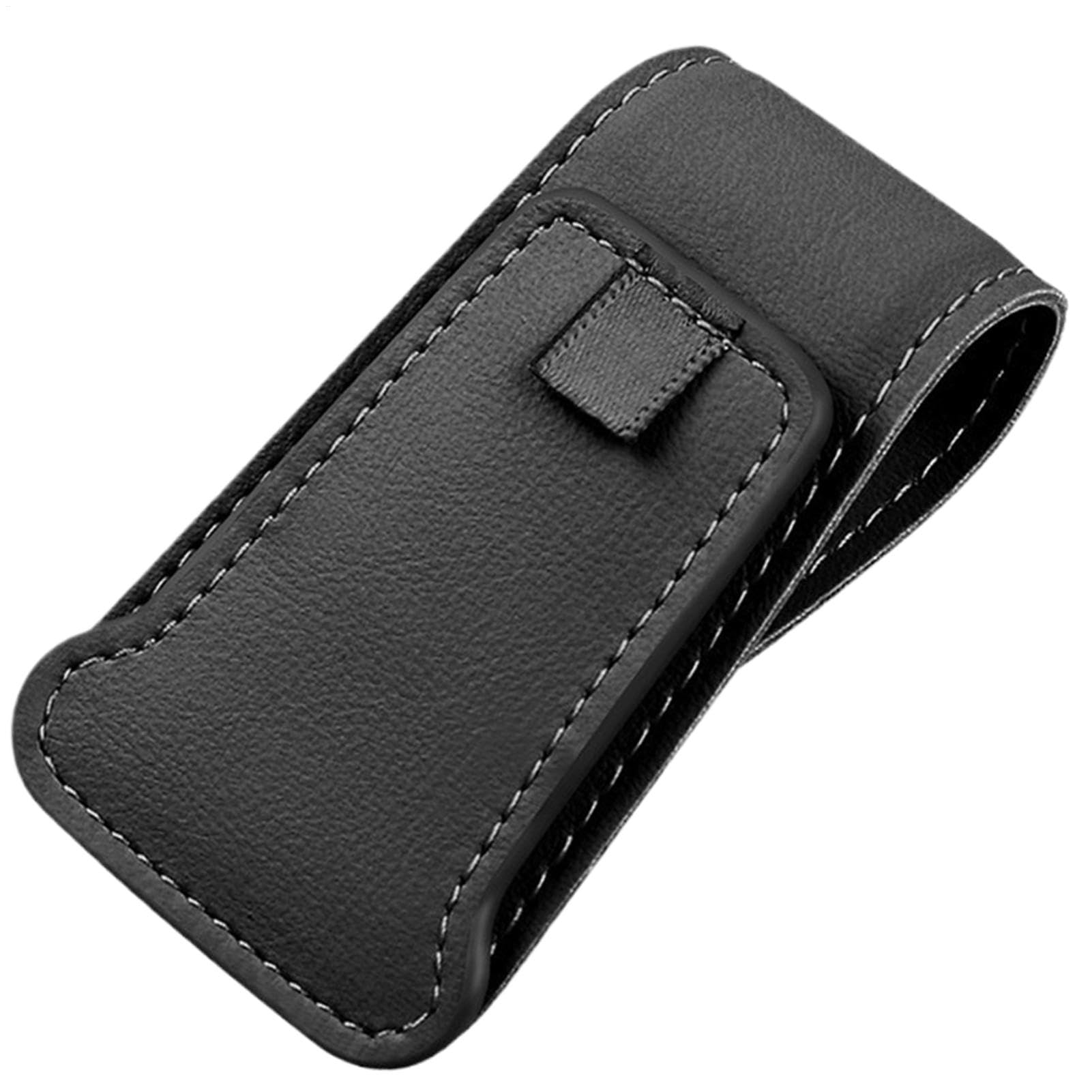 Car Glasses Holder, Leather Visor Clip Organizer, 8.5x4.8x2.7cm, Multifunctional Card Storage Rack, Sunglasses Ticket Holder, Compact Storage for Pens, Bills, Small Items