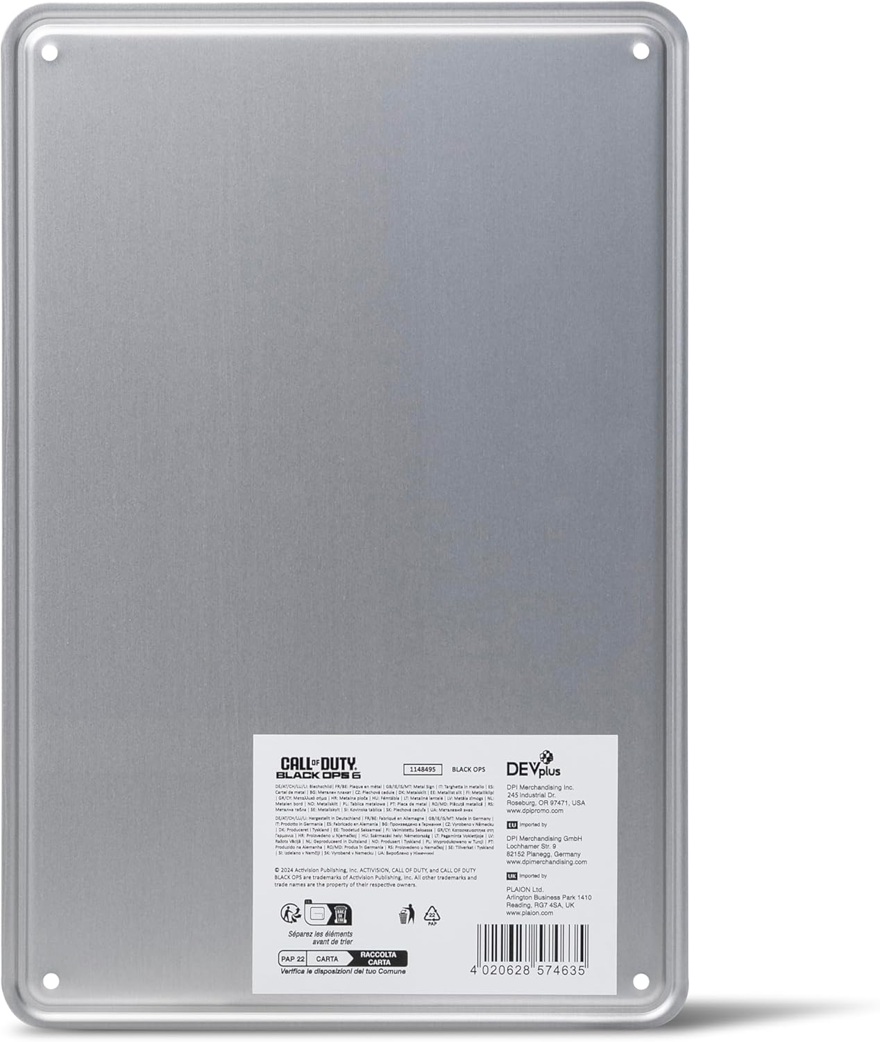 Metal plate ''BLACK OPS 6'', 20 x 30 cm