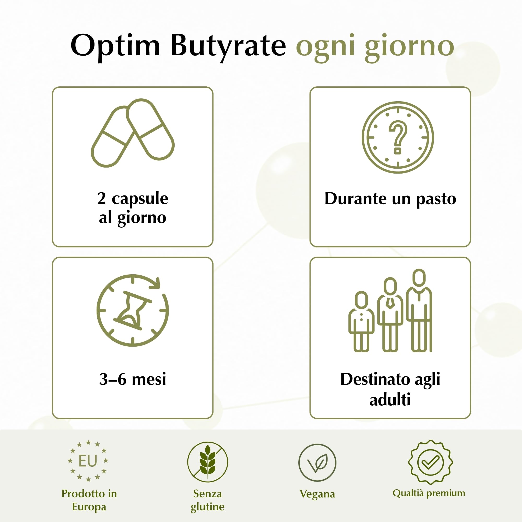 OPTIM Butyrate Integratore Butirrato di Sodio, Pack 4 x 90 Capsule | Acido Butirrico, Microincapsulato Lento Rilascio nel Intestino, Colon Transito Intestinale, Altamente Dosato, Vegano