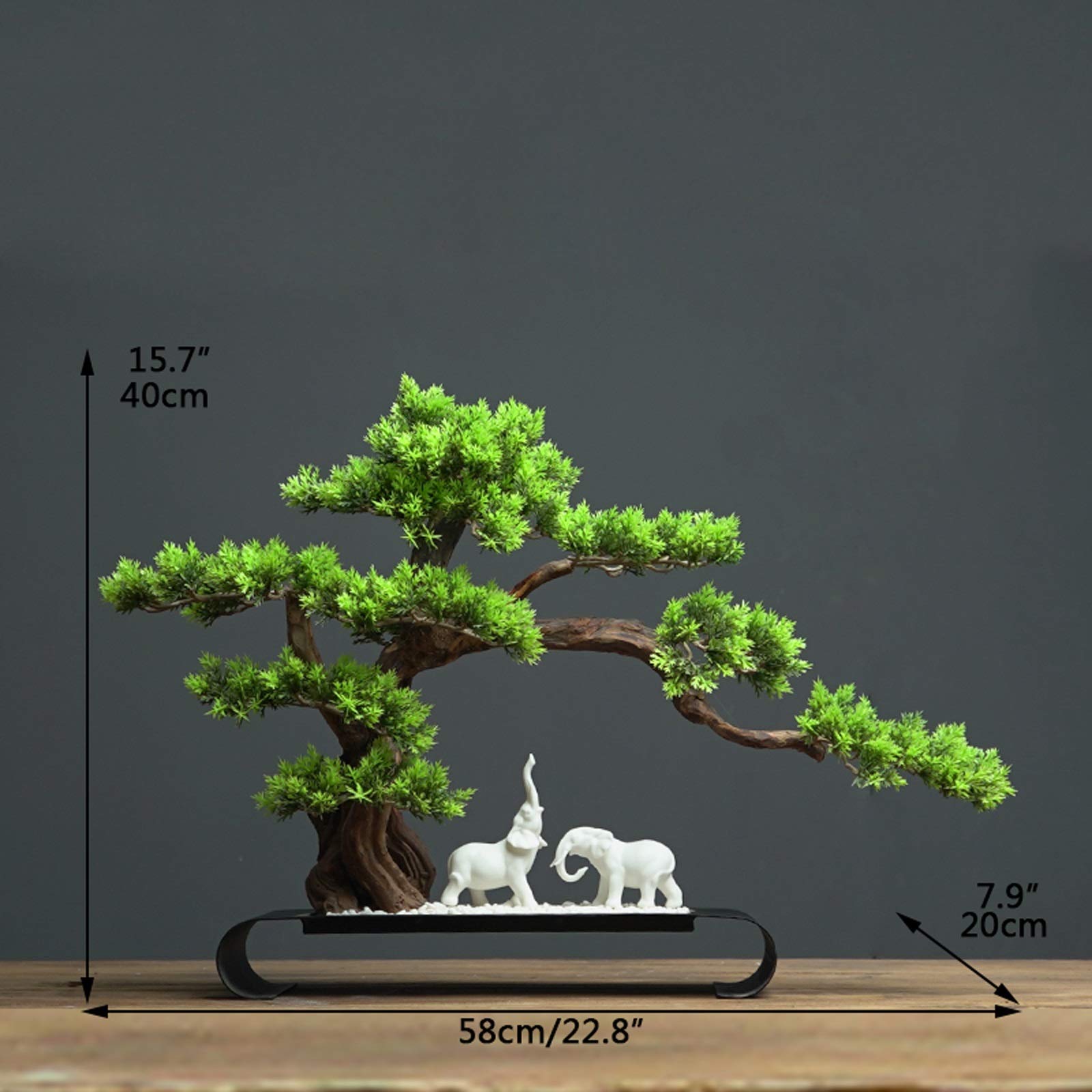 Amazon.de: Knstlicher Baum Knstliche Bonsai-Kiefer-Schreibtisch-Anzeige  Geflschter Baum und glcklicher Elefant dekorative Skulptur Realistische  Kunst-Topfpflanze for Zuhause, Brodekoration Simulation Bonsai