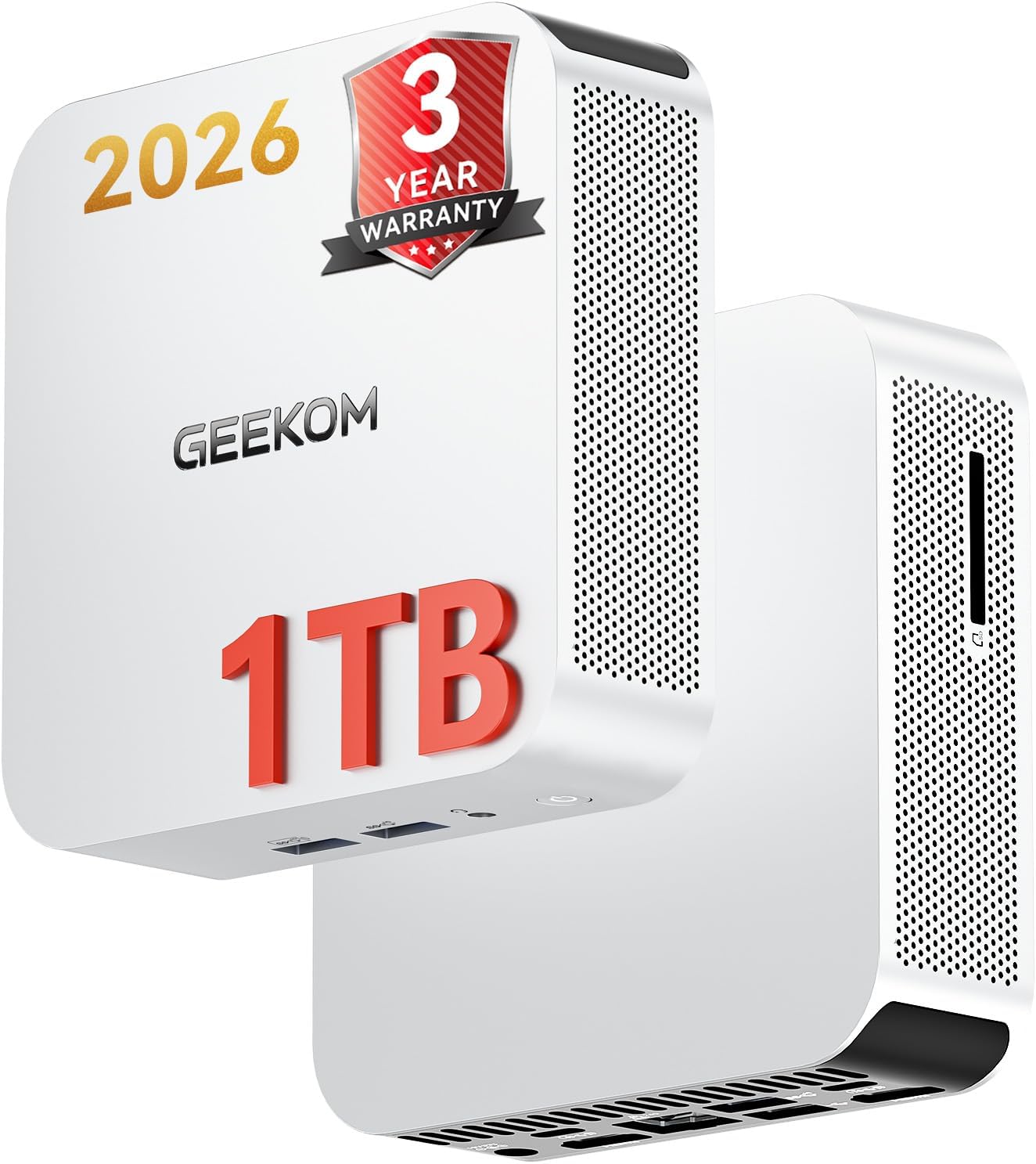 GEEKOM A5 Pro 2026 Best Office Mini PC with AMD Ryzen5 7530U(Beat 7430U) 16GB RAM&1TB SSD|Win 11 Pro|4 Screem Display|8K Video Editing|Wi-Fi6|BT 5.2|2xHDMI|4XUSB|SD Slot|Business&IT Office&Education