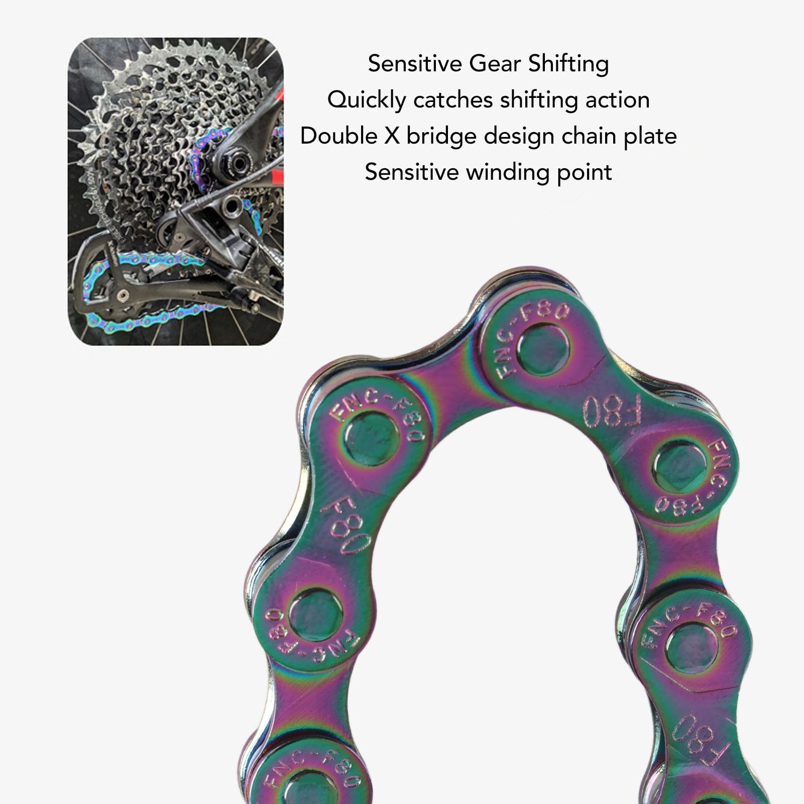 6 7 8 Speed Bicycle Chain, Bike Chain Colorful Mountain Bike Chains Multi Function Bikes Mechanic Repair Tool for Road Mountain Racing Cycling