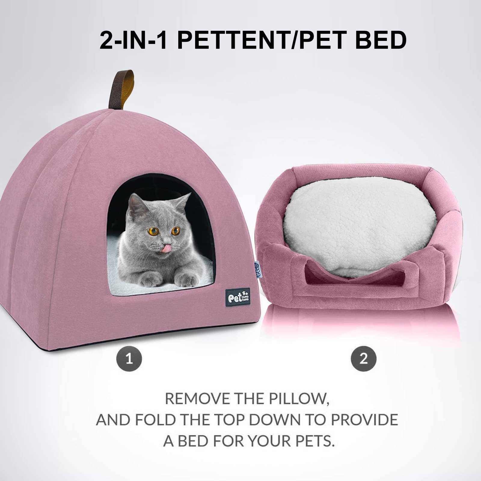 Cuccia Invernale CutyPet Per Gatti E Cani Piccoli – In Cotone E Peluche, Rimovibile E Lavabile, Chiusa, Taglia M (45x30x19 Cm) O L, Con Guanto E Giocattolo