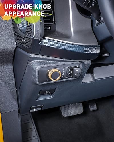 Miniatura 111 de Savadicar CKT01 Billet - Juego de molduras de perilla de control de aluminio, faros/4WD/HVAC, biseles de anillo de perilla de control climático, Rojo