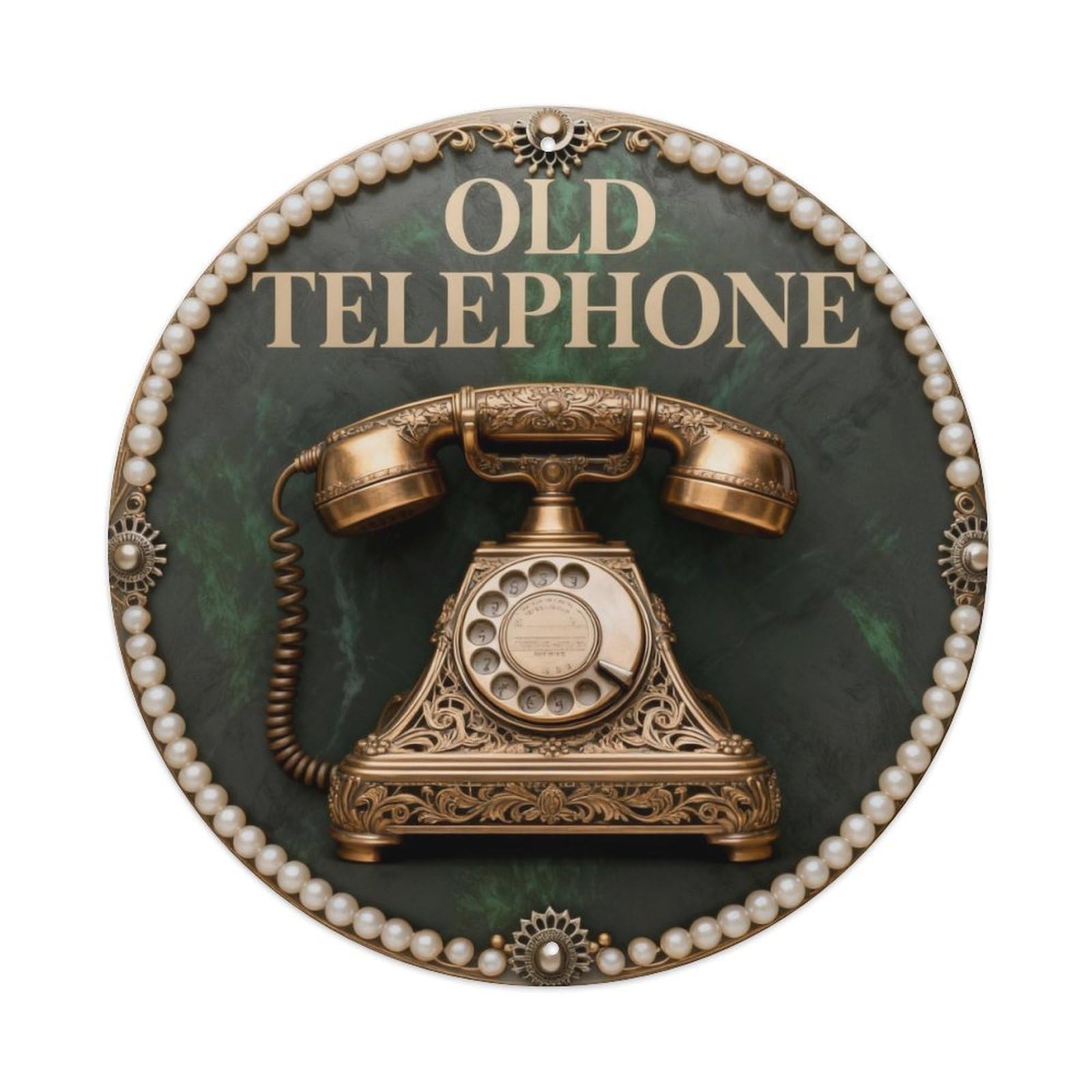 Old Telephone Retro Decor Metal Tin Sign Plaque