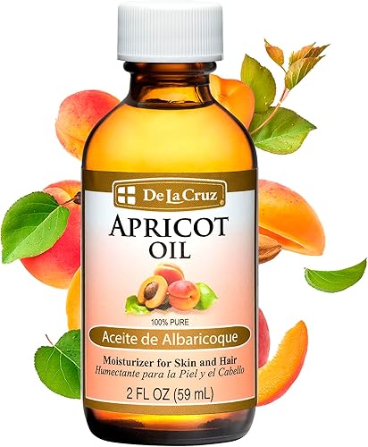 De La Cruz - Aceite de albaricoque - Aceite de almendra de albaricoque 100% puro - Aceite hidratante para piel y cabello - Sin hexano prensado con
