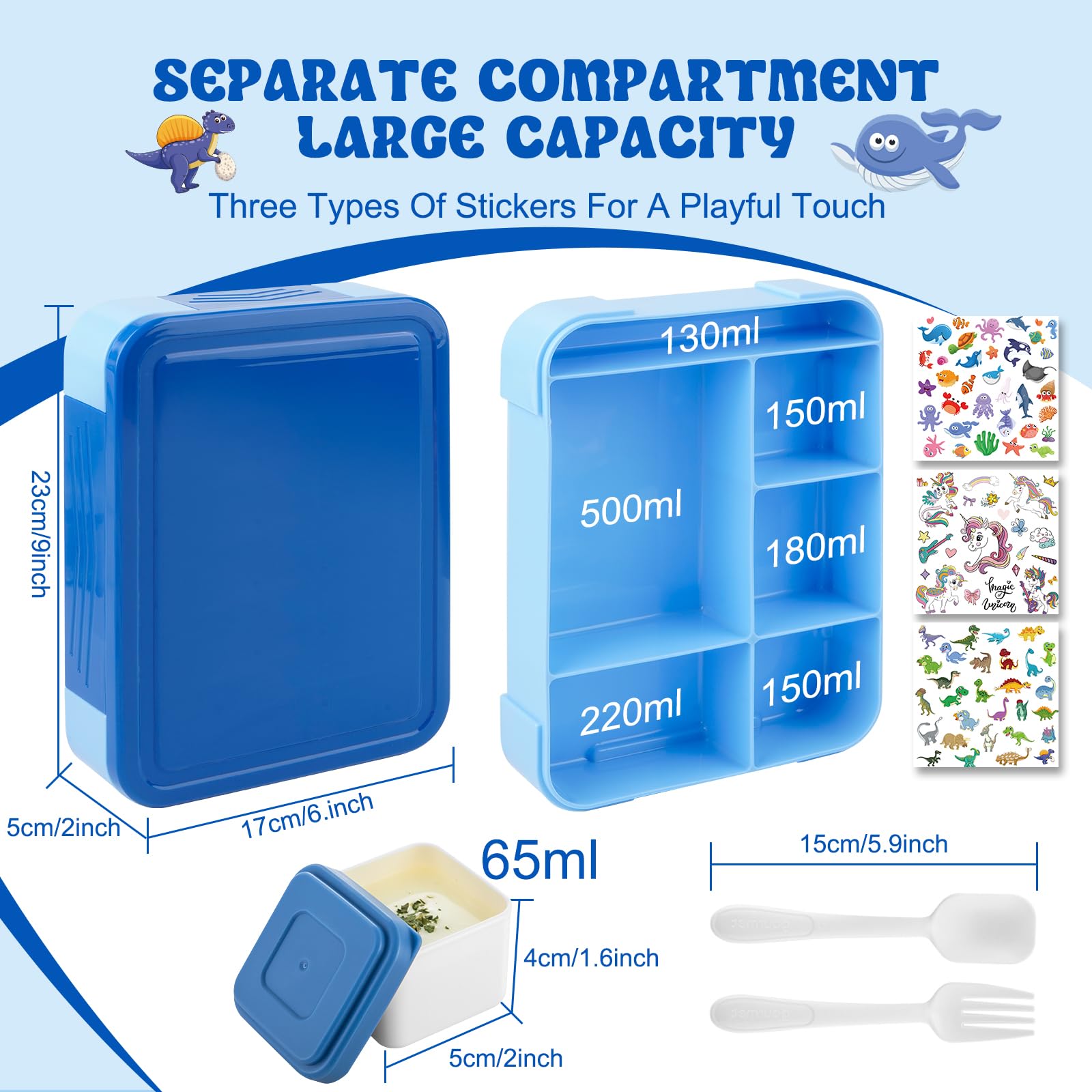 Umami Porta Pranzo 1,2L, Lunch Box Ermetico Con 4 Scomparti E Posate, Sicuro Per Microonde E Lavastoviglie No Bpa 65980095