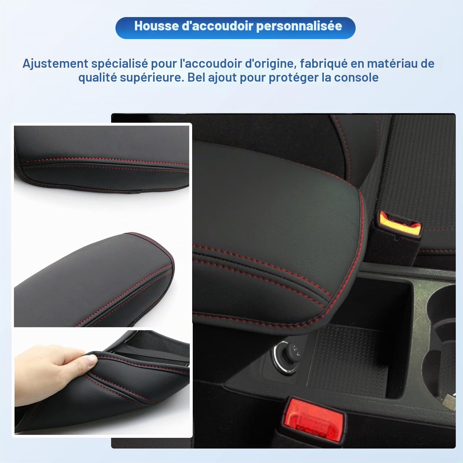 CDEFG Seat Leon 5F MK3 2013-2019 Housse de Protection pour Accoudoirs Voiture Console Centrale Leon 3 Accoudoir Couverture Couvercle de boîte d'accoudoir Leon 5F Accessoire