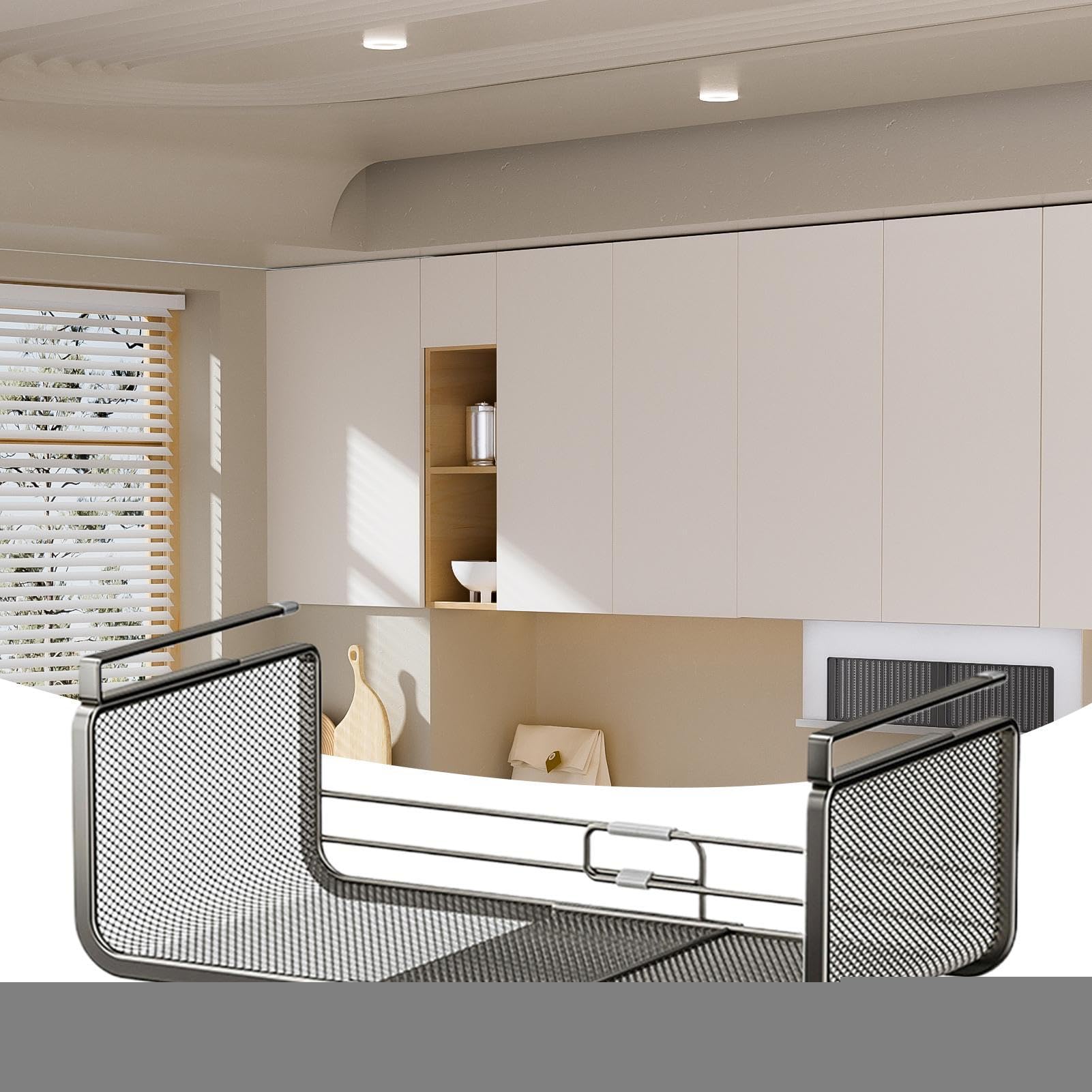 Panier Rangement sous Étagère Gain de Place Accrochable Acier Carbone