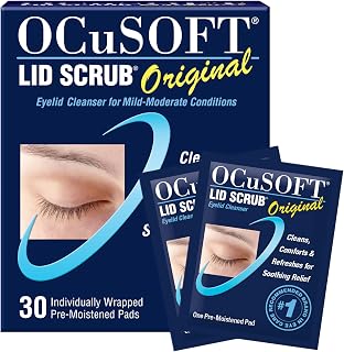 OCuSOFT Lid Scrub Original Pre-Moistened Eyelid Wipes - Gentle Cleanser for Irritated Eyelids, Mild to Moderate Blepharitis Relief - 30 Count