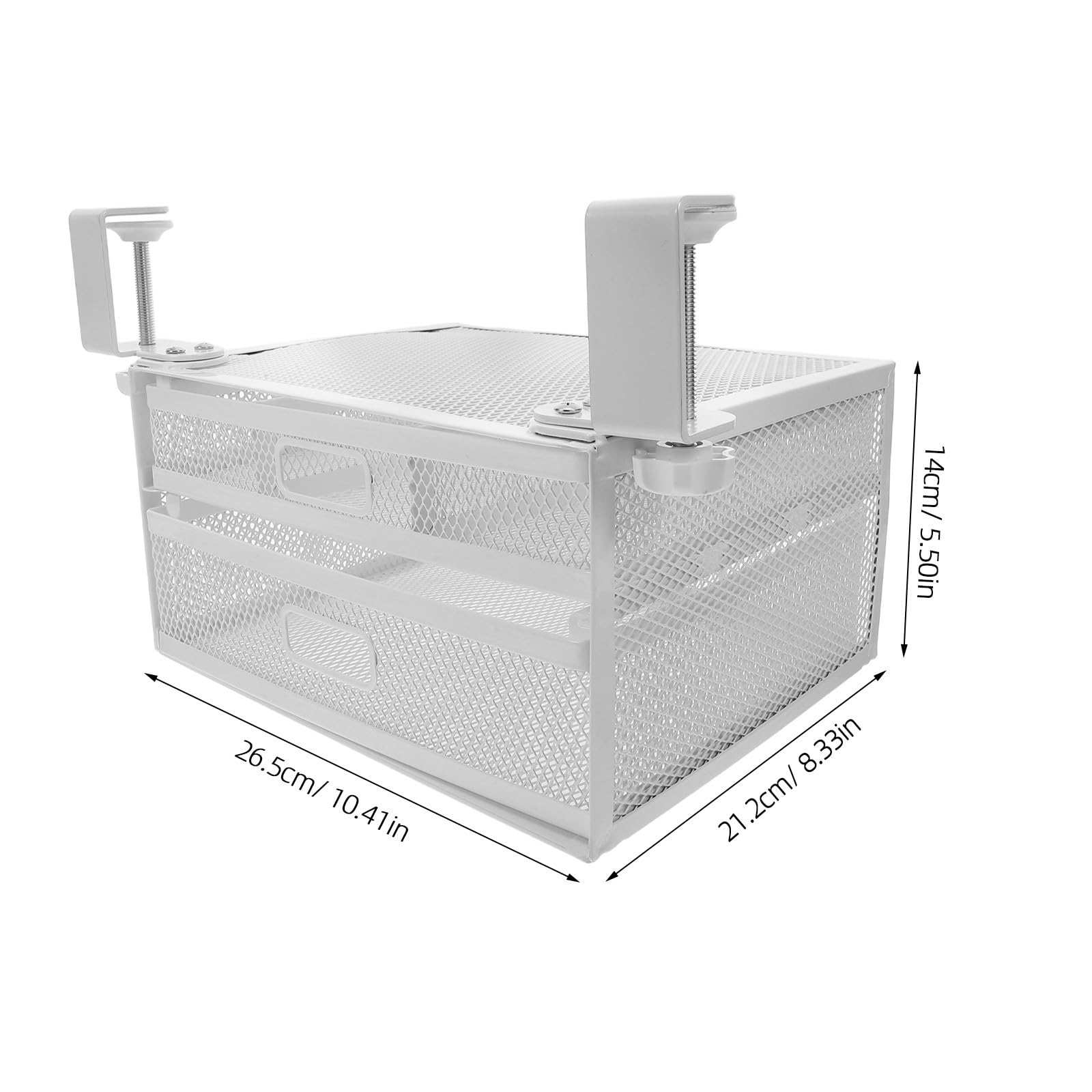 Hohopeti Moderner Schreibtisch Organizer aus Eisen mit 2 lagigem Duallayer Design Einfache Reinigung und Bohrfreie Montage für Büro und Schrank