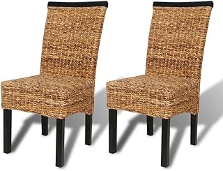 binzhoueushopping Juego de 2 sillas de Comedor de Abaca Marrones diseño único, Moderno y artístico Juego de sillas de Comedor